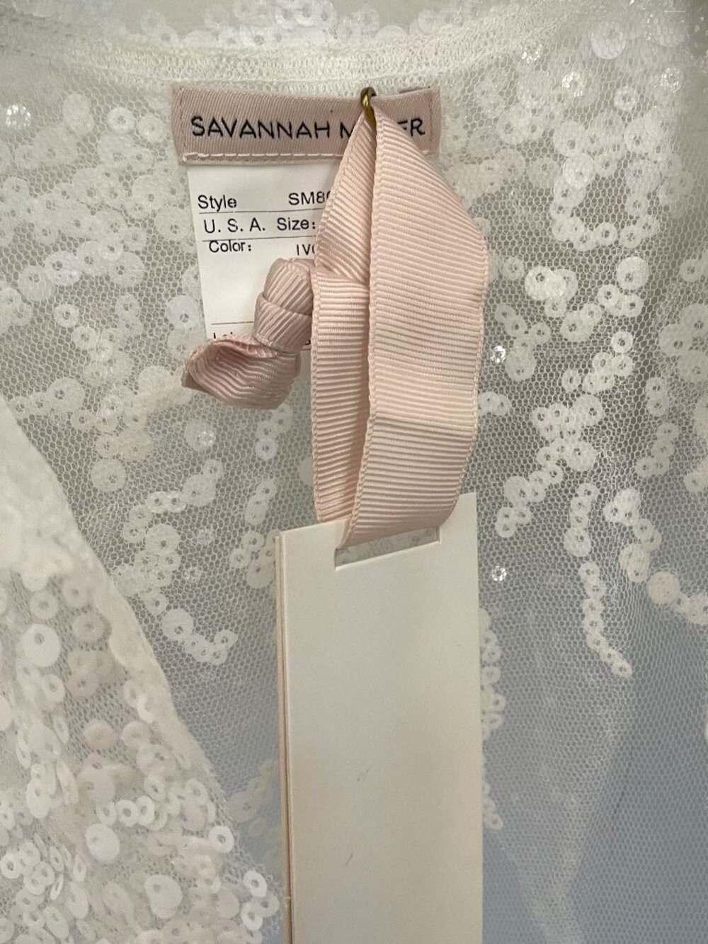 Savannah Miller VREELAND Sequin Bridal Cape | Wedding Dress Topper Ivory | Small - Picture 10 of 11